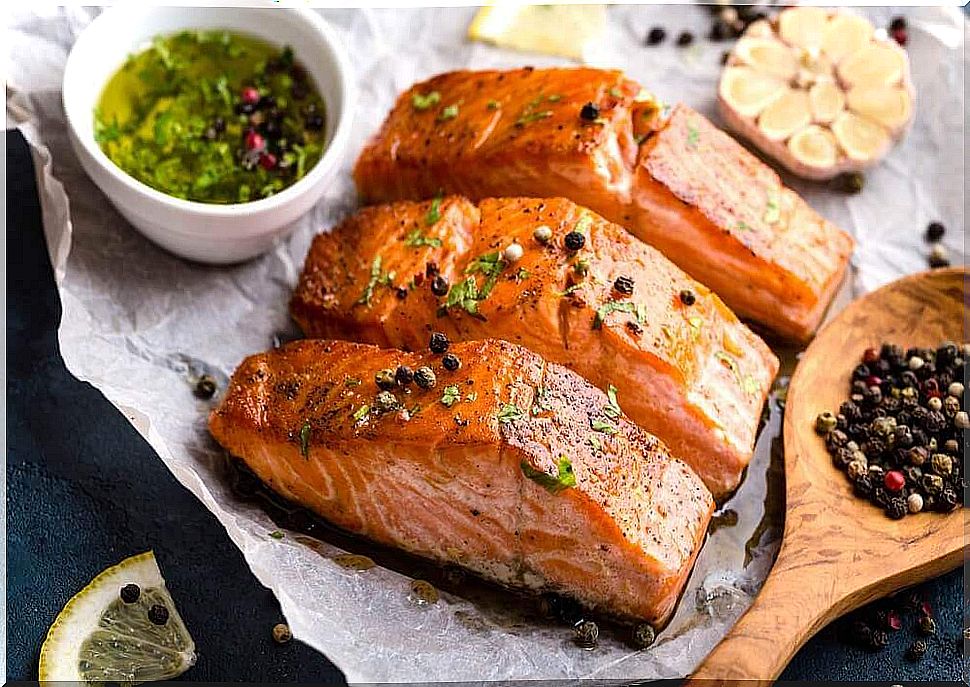 Grilled salmon