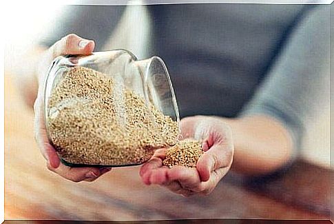 Jar full of quinoa