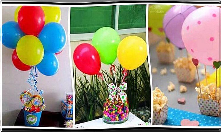 Decorate with balloons: candies