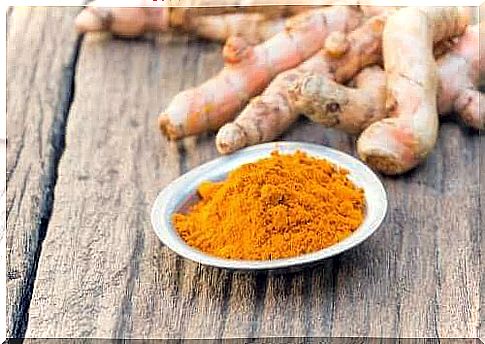 Turmeric powder in a bowl