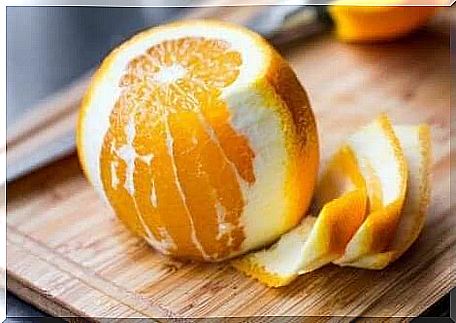 A peeled orange