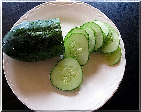 Sliced ​​cucumber