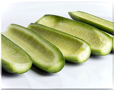 Hollowed out cucumbers without seeds