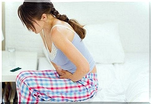 Woman with stomachache