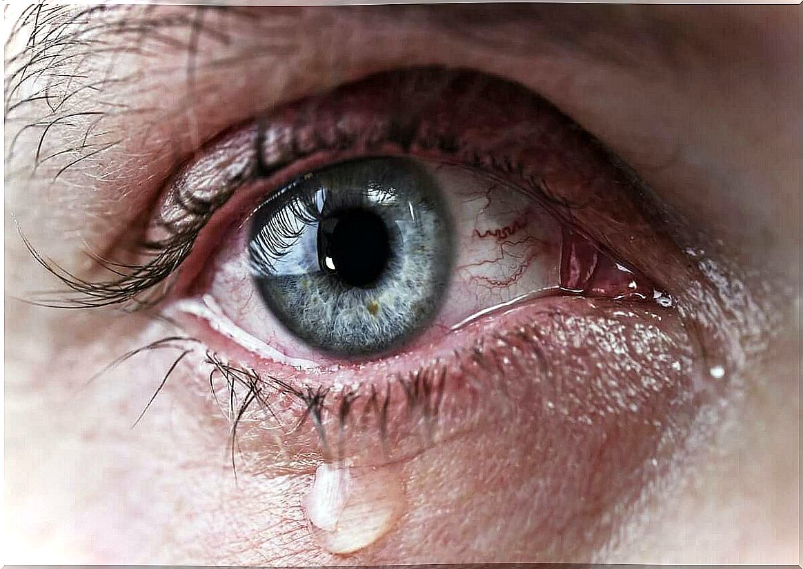 Eye with a tear